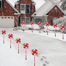 Load image into Gallery viewer, EAMBRITE 3PK Christmas Pathway Markers, 23” 48LT Lollipops Peppermint Pathway Lights, Candy Cane Lights with 8 Modes for Christmas Outdoor Decorations