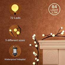 Load image into Gallery viewer, EAMBRITE Christmas Decorations 2.7m 84 LEDs Frosted Ball Brown Garland with Warm White Light Waterproof Vine with Fairy Lights Plug in for Indoor Outdoor Home Garden Party Decoration