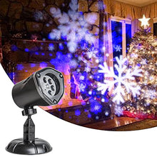 Load image into Gallery viewer, Vanthylit Christmas Projection Lights White and Blue Snowflakes Projector Outdoor and Indoor Waterproof LED Landscape Lighting for Christmas Garden House Party Decoration