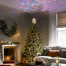 Load image into Gallery viewer, EAMBRITE 23 cm Weihnachtsbaum Stern Deckel Hohle Christbaumspitze Weihnachtsbaumspitze Goldene Sternschale Mit Rotierendem Magischem Mehrfarbigem Wasserwellenprojektor Für Weihnachtlicher Baumschmuck