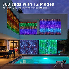 Load image into Gallery viewer, Vanthylit Curtain String Light 300 LED Multi-Colored Hanging Fairy Curtain Lights for Bedroom Living Room Wall Party Xmas Backdrop