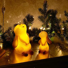 Load image into Gallery viewer, EAMBRITE Set of 2 LED Real Wax Mama & Baby Rabbits Flameless Candles Battery Operated with Timer Decor for Home Christmas Wedding Party Holiday Birthday Children¡¯s Room