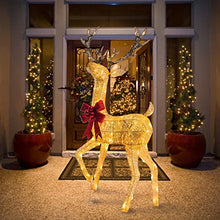 Load image into Gallery viewer, Vanthylit Christmas Lighted Reindeer Outdoor Decoration, Indoor Christmas Pre-lit Reindeer Decor, 5FT Champagne Deer with 100 Warm White Led Lights for Christmas, Xmas, Yard, Garden, Indoor, Outdoor