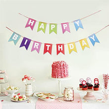 Load image into Gallery viewer, EAMBRITE Rainbow Happy Birthday Banner, 12.9FT Lovely Birthday Decor, Colorful Bunting Banner for Home Fireplace Garland Birthday Party Decorations