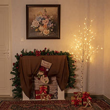 Load image into Gallery viewer, PABIPABI (Pack of 2) White Birch Tree with Lights Set 5FT 6FT Christmas Tree Lights Combo Kit Perfect for Indoor Outdoor Home Decor Holiday Party Wedding Thanksgiving & Christmas Decorations