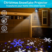 Load image into Gallery viewer, White Blue Snowflake Projector Lights, LED Rotating Projector Light for Birthday, Wedding, Theme Party, Garden, Home Winter Decor
