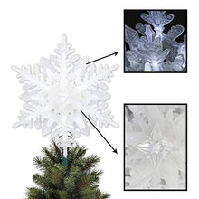 Load image into Gallery viewer, Padoo Christmas Clearance Lighted Snowflake Tree Topper Four Layers Tree Topper with White Glitter for Christmas Tree Decoration 809009C