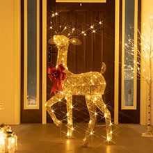 Load image into Gallery viewer, Vanthylit Christmas Lighted Reindeer Outdoor Decoration, Indoor Christmas Pre-lit Reindeer Decor, 5FT Champagne Deer with 100 Warm White Led Lights for Christmas, Xmas, Yard, Garden, Indoor, Outdoor