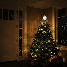 Load image into Gallery viewer, EAMBRITE Christmas Snowflake Treetop Lighted Four Layers Tree Topper with White Glitter for Christmas Tree Decoration