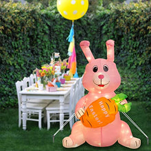 Load image into Gallery viewer, EAMBRITE Easter Decorations 4FT Inflatable Easter Bunny Outdoor Lights Mains Powered Blow up Yard Decorations Waterproof for Front Door Garden Lawn Party Décor
