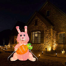 Load image into Gallery viewer, EAMBRITE Easter Decorations 4FT Inflatable Easter Bunny Outdoor Lights Mains Powered Blow up Yard Decorations Waterproof for Front Door Garden Lawn Party Décor