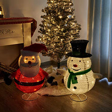 Load image into Gallery viewer, Vanthylit Set of 2 30'' Fluffy Foldable/Pop Up Christmas Snowman and Santa Claus Xmas Indoor Outdoor Decor