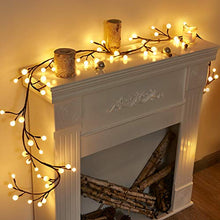 Load image into Gallery viewer, DELICHTER Lichterkette,Braun Rotang-Lichterkette,Transformator Licht, Warm Weiß LEDs Lichterzweige Wand Dekoration Schlafzimmer Innendekoration Außen Weihnachten