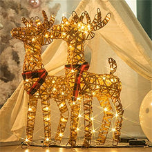 Load image into Gallery viewer, DELICHTER LED Weihnachtsfigur Rattan Rentier, Reh Weihnachtsbeleuchtung mit Timer warmweiß , Hirsch Weihnachtsdeko für Außen und Innen Wohnzimmer Garten