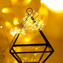 Load image into Gallery viewer, EAMBRITE LED Fairy Lights Battery Operated with 8 Modes 50 LEDs String Lights Silver Wire Light Waterproof for Outdoor Garden Decor, Indoor Wedding Party Bedroom Decorations (5m/16ft, Warm White)