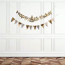 Load image into Gallery viewer, DELICHTER Rosa Gold Happy Birthday Girlande und LED Lichtkette mit Battriebetrieben Geburtstag Deko für Mädchen und Jungen