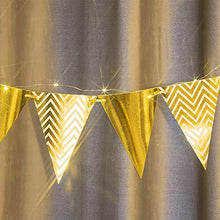 Load image into Gallery viewer, EAMBRITE Gold Happy Birthday Banners Birthday Buntings with 16ft / 50 LEDs Fairy Lights Birthday Decorations Kit Party Supplies for Birthday Party Décor