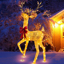 Load image into Gallery viewer, Vanthylit Christmas Lighted Reindeer Outdoor Decoration, Indoor Christmas Pre-lit Reindeer Decor, 5FT Champagne Deer with 100 Warm White Led Lights for Christmas, Xmas, Yard, Garden, Indoor, Outdoor