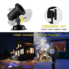 Load image into Gallery viewer, EAMBRITE Christmas Projector Lights LED White/Blue Rotating Snowflake Snowstorm Projector Light with Snowfall for Birthday Wedding Theme Party Garden Home Winter Outdoor Indoor Decor