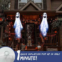 Load image into Gallery viewer, Set of 2 - EAMBRITE Halloween Ghost Windsock Light Hanging Halloween Flag with 80 Cool White Lights Halloween Decorations for Yard Party Garden Outdoor Decor