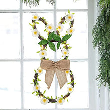 Load image into Gallery viewer, Vanthylit Easter Wreath 46cm Easter Bunny Wreath with Lights Battery Operated Rattan Spring Door Wreath with Linen Bow and Flower Vines for Window Wall Home Party Easter Decoration