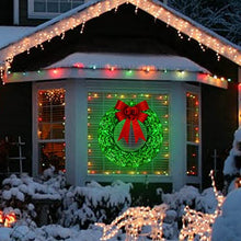 Load image into Gallery viewer, Vanthylit Christmas Decorations, Lighted Christmas Wreath, 40LT Battery Operated Green LED Lights 18.5” Wreath Frame Covered with Green Glittering Sequins for Christmas Home Wall Door Decoration
