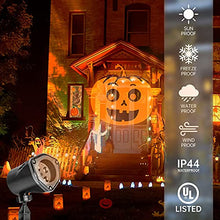 Load image into Gallery viewer, Eambrite Pumpkin Projector Halloween Projector Lights Outdoor Decorations Mains Powered Waterproof for Window Patio Garden and Haunted House Decor
