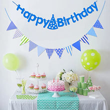 Load image into Gallery viewer, EAMBRITE Blue Happy Birthday Banners Boys Birthday Buntings Birthday Decorations Kit Party Supplies for Birthday Party Décor