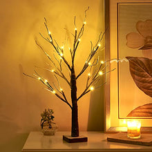 Load image into Gallery viewer, Christmas Decorations, Vanthylit 2FT 24 LED Tabletop Twig Tree Lights Snow Dusted Battery Operated Snow Tree Decorations for Christmas/Party/Wedding/Festival