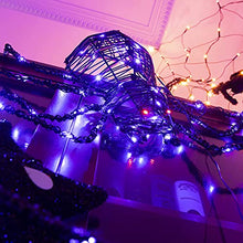 Load image into Gallery viewer, PEIDUO Halloween Giant Spider Decoration Bendable Iron Frame with 81 Flashing Purple Lights 2 Red Lights for Indoor Outdoor Bedroom Party Lawn Garden Décor