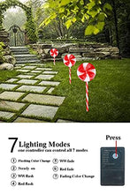 Load image into Gallery viewer, Christmas Decorations, Vanthylit 3PK Lollipops Peppermint Pathway Markers Lights with 48LT Multi-Functions Fairy Lights Christmas Lawn Candy Cane Stake Lights for Outdoor Decorations