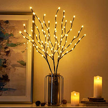 Load image into Gallery viewer, EAMBRITE Lighted Fluffy Willow Branches 33IN 90LT Brown Branch Lights with Pip Rice Berry Plug in for Holiday Party Wedding Home Decoration Indoor Outdoor Use (Vase Excluded)