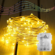 Load image into Gallery viewer, EAMBRITE Fairy Lights 16.4FT 50LT Sync Music String Lights Battery Operated 8 Modes Waterproof for Indoor Outdoor Wedding Bedroom Decor