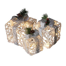 Load image into Gallery viewer, Vanthylit 3PK Boxes White Crystal Boxes Lights Christmas Decorations for Home and Outdoor Decor