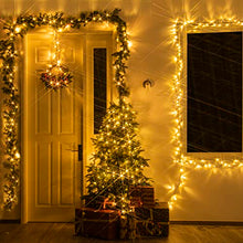 Load image into Gallery viewer, DELICHTER LED Lichterkette, 20M 200 LEDs Warm Weiße Wasserdichte Weihnachtslichterkette mit heller Lichter, 8 Modi, Strombetrieb für innen, Außen, Party, Fest, Weihnachten, Tannenbaum
