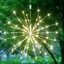 Load image into Gallery viewer, EAMBRITE 18 Inch Wrapped Lighted LED Copper Wire Twig Starburst Light 90 Warm White with Transparent Beads Decorative Home Xmas Wedding