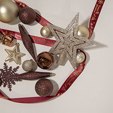 Load image into Gallery viewer, EAMBRITE Christmas Bauble Set Coffee Brown Champagne Christmas Balls with Star Tree Topper for Garland Wreath Christmas Tree Decoration