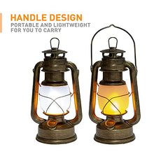 Load image into Gallery viewer, Set of 2-EAMBRITE 9.5 Inch LED Lantern, Bronze Plastic Lantern, Battery Powered Traditional Look LED Lighting, Warm and Bright White Light, Indoor and Outdoor