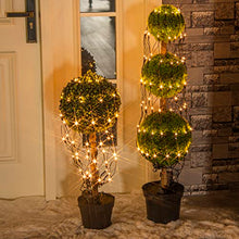 Load image into Gallery viewer, Eambrite 0utdoor Net Lights Battery Operated Waterproof, 84 LEDs Net Christmas Lights Warm White, 8 Modes Mesh Garden Lights for Topiary Ball Tree Holiday Decorations