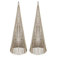 Load image into Gallery viewer, EAMBRITE 2PK Christmas Cone Tree Light 1.4FT Battery Operated Champagne Cone Tree with 32 Warm White LEDs for Indoor Christmas Decoration