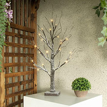Load image into Gallery viewer, Christmas Decorations, Vanthylit 2FT 24 LED Tabletop Twig Tree Lights Snow Dusted Battery Operated Snow Tree Decorations for Christmas/Party/Wedding/Festival