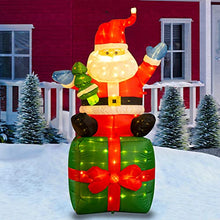 Load image into Gallery viewer, Christmas Inflatable Lights, Vanthylit Santa Claus Outdoor Decoration 6FT Blow Up Santa Gift Box with Bright Warm White LED Christmas Decoration for Yard Holiday Indoor and Outdoor Use