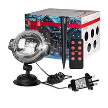 Load image into Gallery viewer, EAMBRITE Multicolour Party Lights Rotating Falling Snow Projector Moving Points Landscape Lights with Remote Control and Timer for Christmas Wedding Party Show and Club Pub
