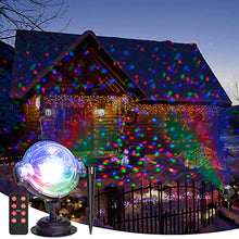 Load image into Gallery viewer, Vanthylit Christmas Projector Lights Multi Function Rotating Falling Snow Projector for Xmas Moving Points Landscape Lights for Home Yard Garden Party and for Show Club Pub