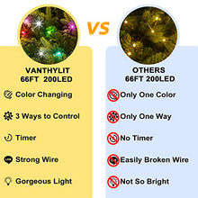 Load image into Gallery viewer, Vanthylit 200 LED RGB String Lights with Green Wire Twinkle Christmas Light Decorations for Indoor and Outdoor Decoration