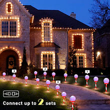 Load image into Gallery viewer, EAMBRITE 4PK RGB Ball Candy Cane Pathway Markers Light with Rotating Projector Waterproof Outdoor Stake Lights Decorative for Pond Garden Patio Landscape