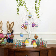 Load image into Gallery viewer, EAMBRITE Weißer Oster Baum mit bunten Eiern, Batterie betriebener Zweigbaum mit Lichtern, Oster Geschenke für Kinder (60 cm/24 LEDs)