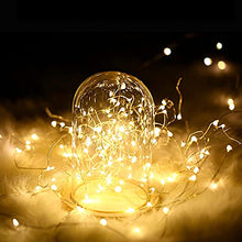 Load image into Gallery viewer, PEIDUO Music sync Lights 17 FT with 50LT Warm White Lights Battery-Powered String Lights 8 Modes for Bedroom, Christmas, Parties, Wedding, Centerpiece, Decoration