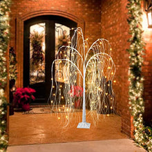 Load image into Gallery viewer, PEIDUO LED 4FT White Willow Tree 180 Warm White Lights Plug in Adapter Prelit Tree Branches for Christmas Indoor Outdoor Home Holiday Wedding Party Garden Décor
