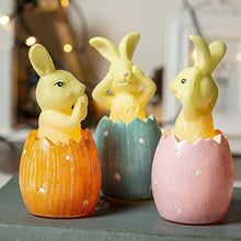 Load image into Gallery viewer, Eambrite Easter Bunnies Figurine Statue with Timer Battery-Operated Animal-Shaped Table Lamp Flameless Easter Bunny Candle Ornaments for Easter and Spring Décor (Set of 3)